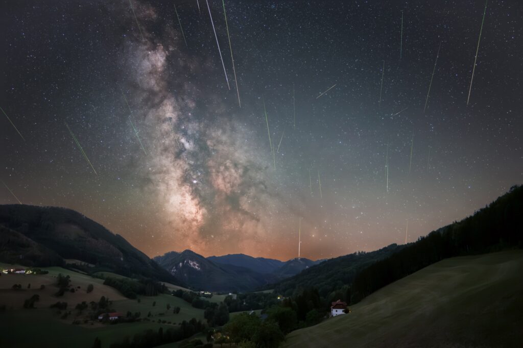 Perseiden-Sternschnuppen über Pernzell